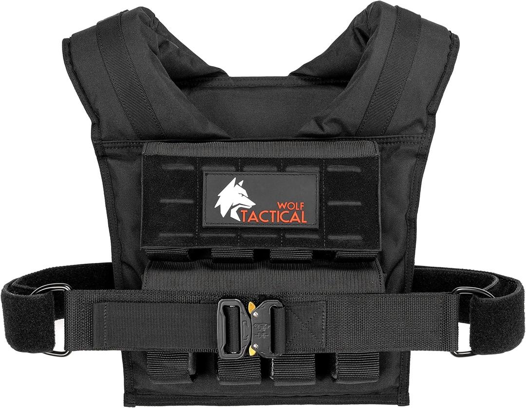 WOLF TACTICAL Weighted Training Vest - Weighted Vest Men Strength Training Weight Vests Workout Vest Weight Vest for Men (35 LB, Black)