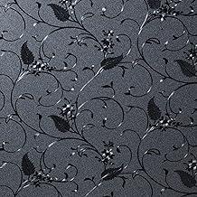 Niviy Static Cling Total Blackout Non-Adhesive Window Film Black Out Windows Covers Bathroom Door Glass Decoration Window Film Privacy Covering (Black, 24 x 54 Inch)