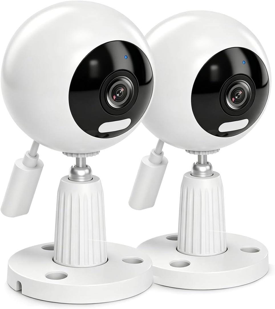 Baby Monitor with Camera and Audio, Cameras for Home Security Indoor, 3MP 360 Pan Tilt, Motion Tracking, Color Night Vision, 5G/2.4G WiFi, 2-Way Audio, Plug-in, SD/Cloud (2 Pack)