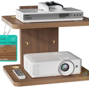 WALI Floating TV Shelf, 2 Tier Projector Shelf for DVD Players, Routers, Game Consoles, Cable Boxes, Living Room Decor Accessories, Wall Mount Shelves Holds Up to 22lbs (CS202N), 2Shelf, Walnut Brown