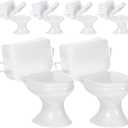 TOYANDONA 6pcs Dollhouse Toilets - 1:12 Scale Miniature Toilets Mini Toilet Cake Topper for Dollhouse Bathroom Furniture Cake Decorations (White)