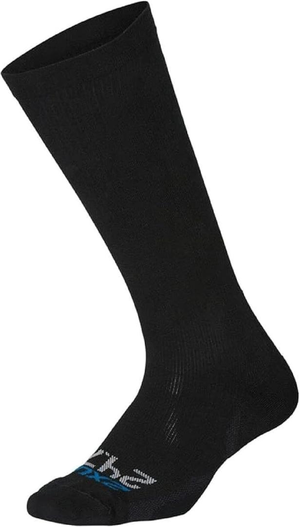 2XU Unisex 24/7 Compression Socks - Enhance Circulation & Reduce Fatigue - Black/Black (Black)