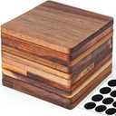 16 Pieces Unfinished Wood Coasters, 4 Inch Square Acacia Wooden Coasters for Crafts with Non-Slip Silicon Dots for DIY Stained Painting Wood Engraving Home Decoration