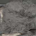 Drydiet 2 Pcs Natural Sheepskin for Bed Sores and Skin Imitation Wool Medical Sheepskins with Non-Slip Back for Pain Relief and Discomfort, Wool Seat Pad, 17 in x 17 in (Square,Grey)