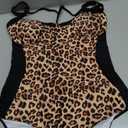 SUUKSESS Womens Tummy Control One Piece Swimsuit Sexy Crisscross Back Bathing Suit (Large, Leopard Black)