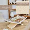 Faux Travertine Stone Finish Resin Book Holder for Recipe Book Display Stand, Coffee Table Books, 2 Pieces Slot Together, Neutral Beige Coffee Table Decor