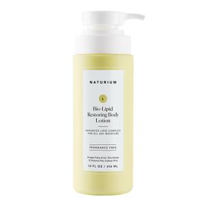 Naturium Bio-Lipid Restoring Moisturizing Body Lotion with Shea Butter, Fragrance Free, 14 oz