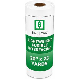 H.B.I. Lightweight Fusible Interfacing White Non-WovenFusible Interfacing for Sewing, Quilt Batting, Batting for Quilting, Fusible Fleece, Iron-On Interfacing for Sewing, 20" x 25 Yards