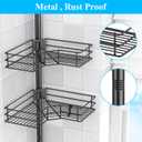 Adjustable Corner Shower Caddy Organizer Shelves, Bathroom Shelf, 4 Tier, Black, 2 Ways of Installation