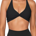 Danysu Backless Sports Bra Soft Workout Tops with Removable Padded Yoga Training Bras Strappy Going Out Top , Size M