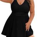 Arolina Modest Swimsuits for Women Full Coverage Tankini Bathing Suit Curvy Swim Dress Swimwear with Shorts Black 22W