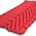 Klymit Insulated Static V Luxe Inflatable Sleeping Pad for Camping, Lightweight Hiking and Backpacking Air Bed For Cold Weather,Red