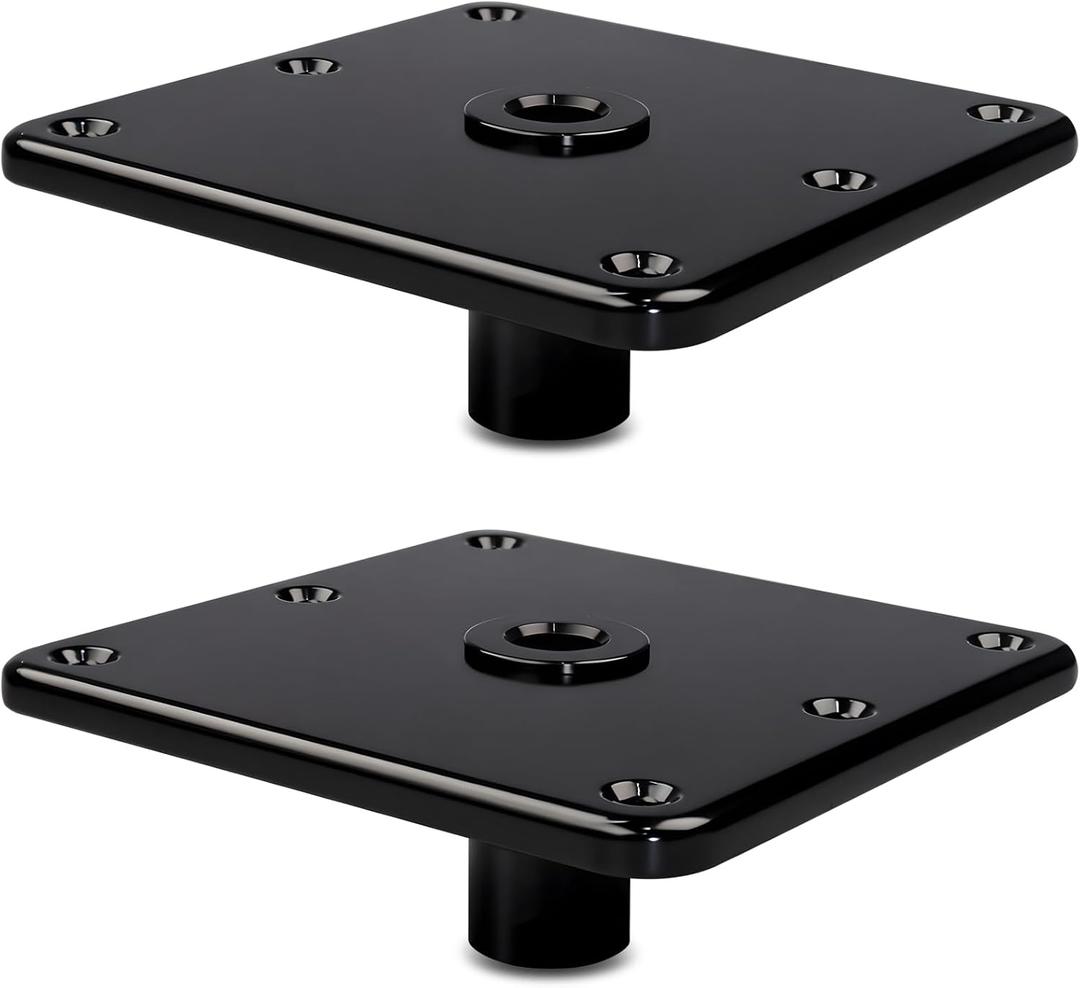 Boat SeatBase, Universal Mounting Platform for Marine Vessels, Black Metal, 7 x 7, Pre-Drilled Holes, Corrosion Resistant, Easy Installation - Universal Fit for Most Boat Seats