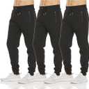 PURE CHAMP Mens Sweatpants 3 Pack Fleece Active Athletic Workout Jogger Sweatpants for Men with Zipper Pocket Size 3XL
