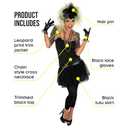 fun shack 80s Pop Star Costumes for Women, Vintage Pop Star Outfit, 80s Halloween Party Costume for Women (Small, Black)