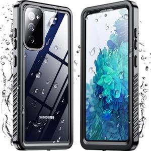Temdan for Samsung Galaxy S20 FE Case Waterproof, [Military-Grade Drop Protection] [IP68 Underwater] Full Body Heavy Duty Rugged Shock-Proof Case for S20 FE 6.5''-Black