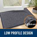OLANLY Front Door Mat Indoor Outdoor Entrance, Waterproof Heavy Duty Doormat, Fade Resistant, Low Profile, Easy Clean Patio Porch Welcome Floor Mats for Entry, 33x21, Grey
