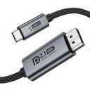 Bidirectional USB C to DisplayPort 2.1 Cable, 16K DisplayPort to USB C Cord 10ft, 16K@60Hz 8K@240Hz/120Hz Premium Aluminum Plug & Play Compatible with MacBook Pro/Air, Laptop, Graphics Card