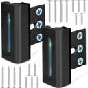 Home Security Door Reinforcement Lock, Upgraded Front Door Locks for Kids Safety Withstand 800 lbs, Child Proof Door Lock, Extra Door Lock from Inside Prevent Unauthorized Entry (2 Pack, Black)