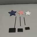 FairySandy 3 Pcs 4th of July Day Decorations Table Signs Patriotic Decoration Wooden Star Table Decoration Independence Day Blocks Tiered Tray Decor Freestanding Table Signs