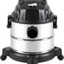 Amazon Basics Wet Dry Shop Vacuum Cleaner, 4 Gallon, 3 HP Stainless Steel, Grey/Black