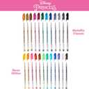 Disney Princess Gel Pens Set for Kids, 24 Pack with Glitter Gel Pens, Cute Pens for Girls Cinderella, Rapunzel, Ariel, and Tiana
