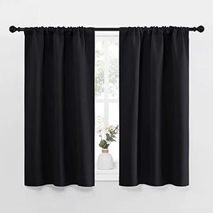 NICETOWN Black Out Curtain Panels for Kitchen - Energy Smart Decoration Thermal Insulating Blackout Drapes/Draperies for Small Window (2 Panels, 34 inches Wide by 40 inches Long)