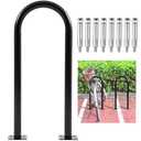 Otoolling 1  Bike Capacity U Bike Rack Commercial Bicycle Rack 17  Heavy Duty Galvanized Steel Bicycle Organizer Ground Parking Stand for Outdoor Garages Streets Yards Parks Schools Sidewalks