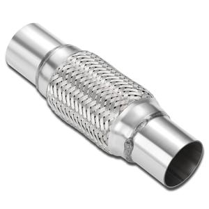 DNA MOTORING Exhaust Flex Pipe, 2.25" x 6" x 10" Stainless Steel Double Braid Heavy Duty Exhaust Flexible Tube, Universal type Muffler Pipe, FXP-225-6-10