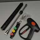 M MINGLE Replacement Pressure Washer Gun with Extension Wand, M22 15mm or M22 14mm Fitting, 5 Nozzle Tips, 40 Inch, 4000 PSI