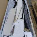 Yaheetech Full Bed Frame Upholstered Platform Bed with Fabric Headboard, Wing Edge Design/Non-Slip and Noise-Free/Wooden Slats Support/No Box Spring Needed/Easy Assembly, Ivory Full Bed