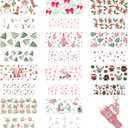 42PCS Merry Christmas Bow Ghost 3D MINI UV DTF Cup Wrap Stickers for 40 OZ Tumbler Keychain Candy Cane Holly Christmas Tree mini UV DTF Cup Wraps for 40 OZ Cups Key Pendant Snowflake Book