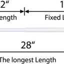 Turquoize 2 Pack Magnetic Curtain Rods for Metal Doors with Adjustable Length,Extends from 16 inch to 28 inch Magnetic Cafe Curtain Rod, Easy Installation for Any Steel Spaces, White, 2 Pack