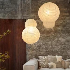 Paper Lanterns 27 inch Large Paper Lamp Shades Hanging Gourd Large White Modern Pendant Light for Bedroom Living Room Boho Home Decor Wedding Gift Restaurant Display