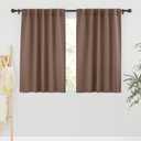 RYB HOME Blackout Curtain Shades - Thick Window Drapes for Cafe Bar, Sunlight Block Shades Absorb Heat for Bedroom Living Room Backdrop, 42-inch Width x 54-inch Length, Mocha, 1 Pair
