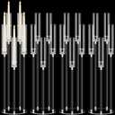 Barydat 4 Pcs Acrylic Candelabra Centerpieces Clear Taper Candle Candlestick Holder Crystal 5 Arm Candlesticks Holder with Acrylic Shade Pillar Fit 0.87" LED Candle for Wedding Dinner Party (Clear)