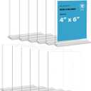 newnewshow 4x6 Inch Clear Acrylic Sign Holder, Display Stand, Plastic Card Holder for Business, Office, Retail (4x6 Inch 12 Pack)