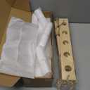 XXXFLOWER Wall Hanging Propagation Station with Wooden Stand 5 Glass Test Tubes 3 Tiers Planters Wall Terrarium for Home Office Plant Hanger Flower Vases Wall Decor Hydroponic Cuttings (Beige)