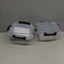 HOMBERKING 4 Pieces 63oz/8cup Large Glass Food Storage Containers with Lids, Meal Prep Containers, Airtight Bento Boxes with Leak Proof Locking (2 Containers + 2 Lids) - Microwave, Oven Safe (Black)