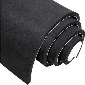 MAGZO Backed Adhesive Foam Padding 1/2" Thick x 12" W x 59" L, Black Neoprene Sheets, Closed Cell Foam Sheet Roll