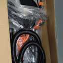 Drywall Sander with Vacuum Dust Collector, 1050W 7.33A Popcorn Ceiling Removal Tool, LED Light, 5 Variable Speed 1000-2100RPM, Foldable & Extendable Handle, 12 Sanding Discs (Orange-black)