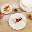 U-QE 60 Pcs Ivory Plastic Plates for Party Scalloped Plastic Plates Heavy Duty & Elegant Include 30 10.25" Dinner & 30 7.25" Dessert Plates - Perfect for Party & Wedding