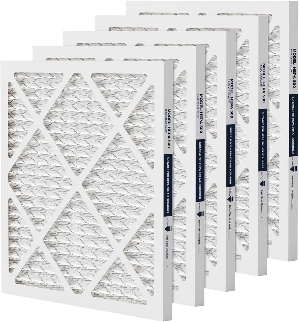 HEPA 500 Air Scrubber Filter 15.55x15.55x0.79 ( 5 Pack )