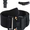 Tactical Belt Quick Release, 2" Inner Outer System with not snag Inner Belt and MOLLE Webbing for Law Enforcement (Black)