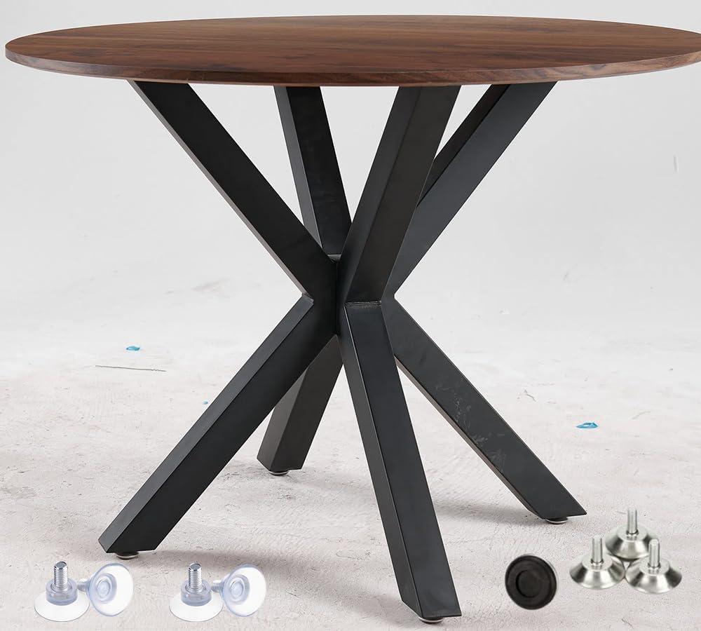 Metal Table Base 28 Inch for Dining Table,Coffee Table, Heavy Duty Desk Legs for Glass, Marble, and Wood Tabletops, Furniture Legs for Home,Kitchen,Office(Black)