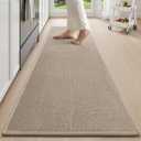 tchdio Kitchen Mats for Floor, Rubber Backed Kitchen Rugs Non Slip Washable, Superior Absorbent Kitchen Runner Rug Easy to Clean, Comfort Kitchen Floor Mat Front of Sink (Beige, 20" 47")