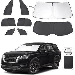 TINGLU Window Shades for Nissan Pathfinder 2022-2025 Accessories Car Side Full Windows Rear Triangular Windshield Sun Shade Sun UV Rays & Privacy Protection for Camping,Napping,and Relaxing 8PCS