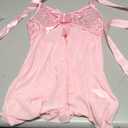 Avidlove Womens Sexy Lingerie Dress Lace Babydoll Lingerie V-Neck Open Front Strap Chemise Nightgowns(Pink,Small)