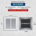Fits 14x14 Duct Opening | Steel Return Air Filter Grille by Handua [Removable Door] for 1-inch Filters | Vent Cover Grill | White | Easy-to-Use Plastic Latches | Outer Dimensions: 16 5/8"W X 15 5/8"H
