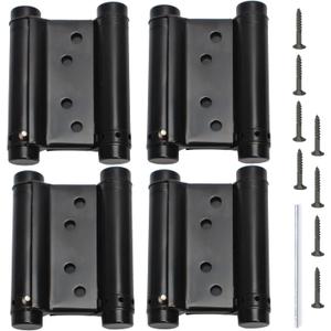 3" Double Action Spring Hinges, Self Closing Door Hinges for Saloon Cafe Pub Swinging Doors, 201 Stainless Steel, Including Pins and Screws, 4-Pack